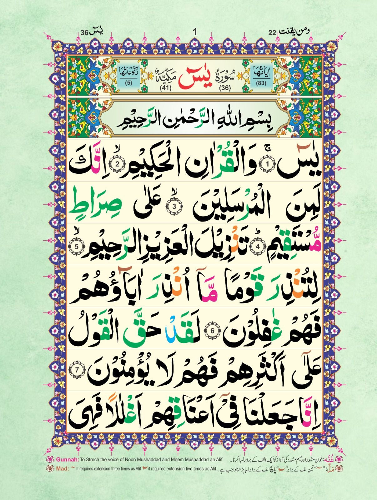 Sorah Yaseen Tajweedi 16 pages 50?MK