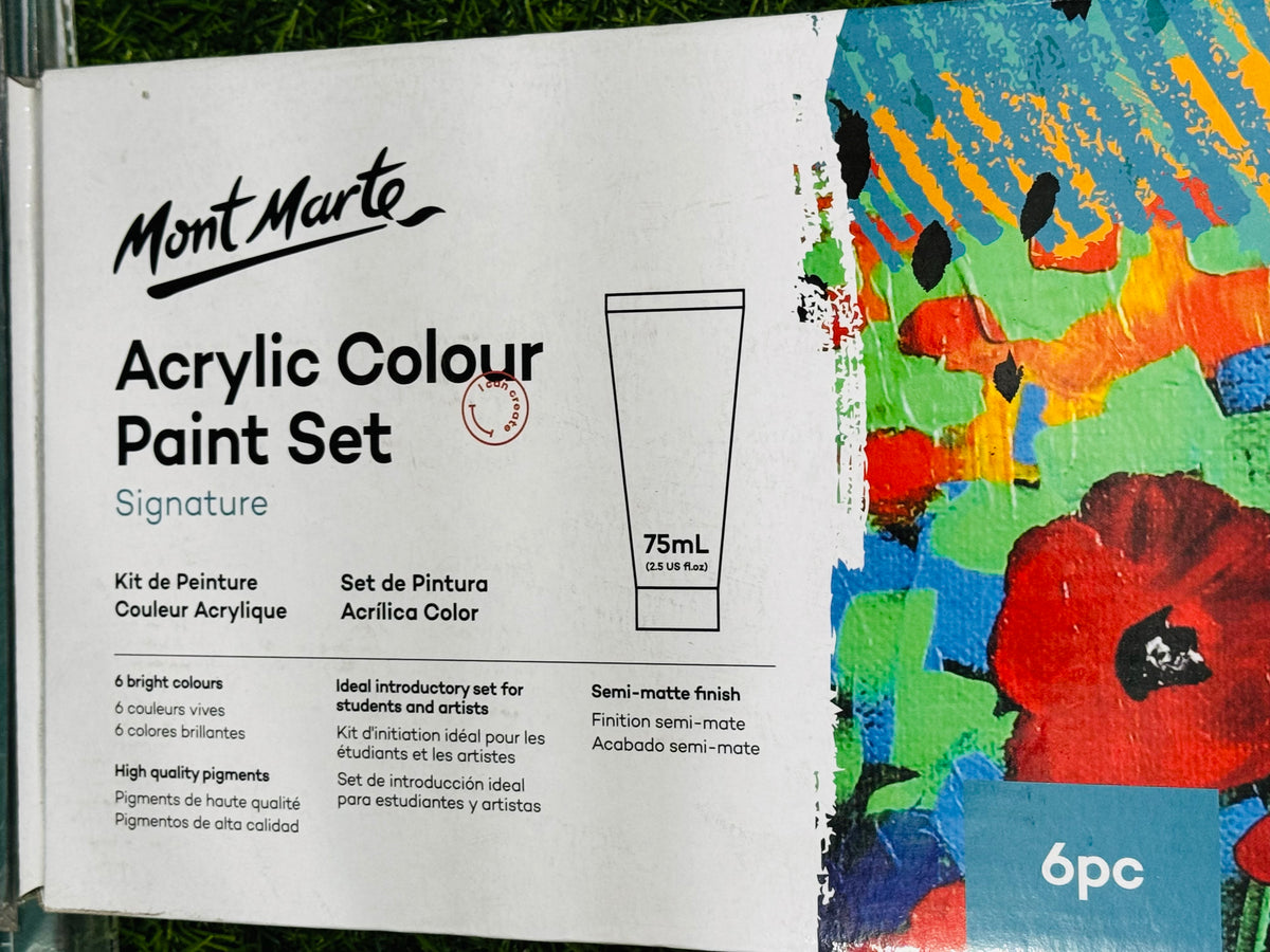 ACRYLIC COLOUR PAINT SET 75ML 6PC - MAJEED BOOK STORE