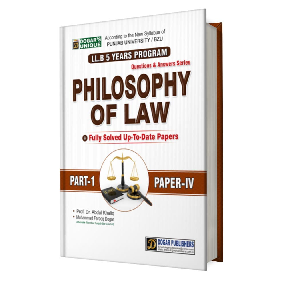 LLB Philosophy of Law Part 1 ( 5 Years Program) - MAJEED BOOK STORE