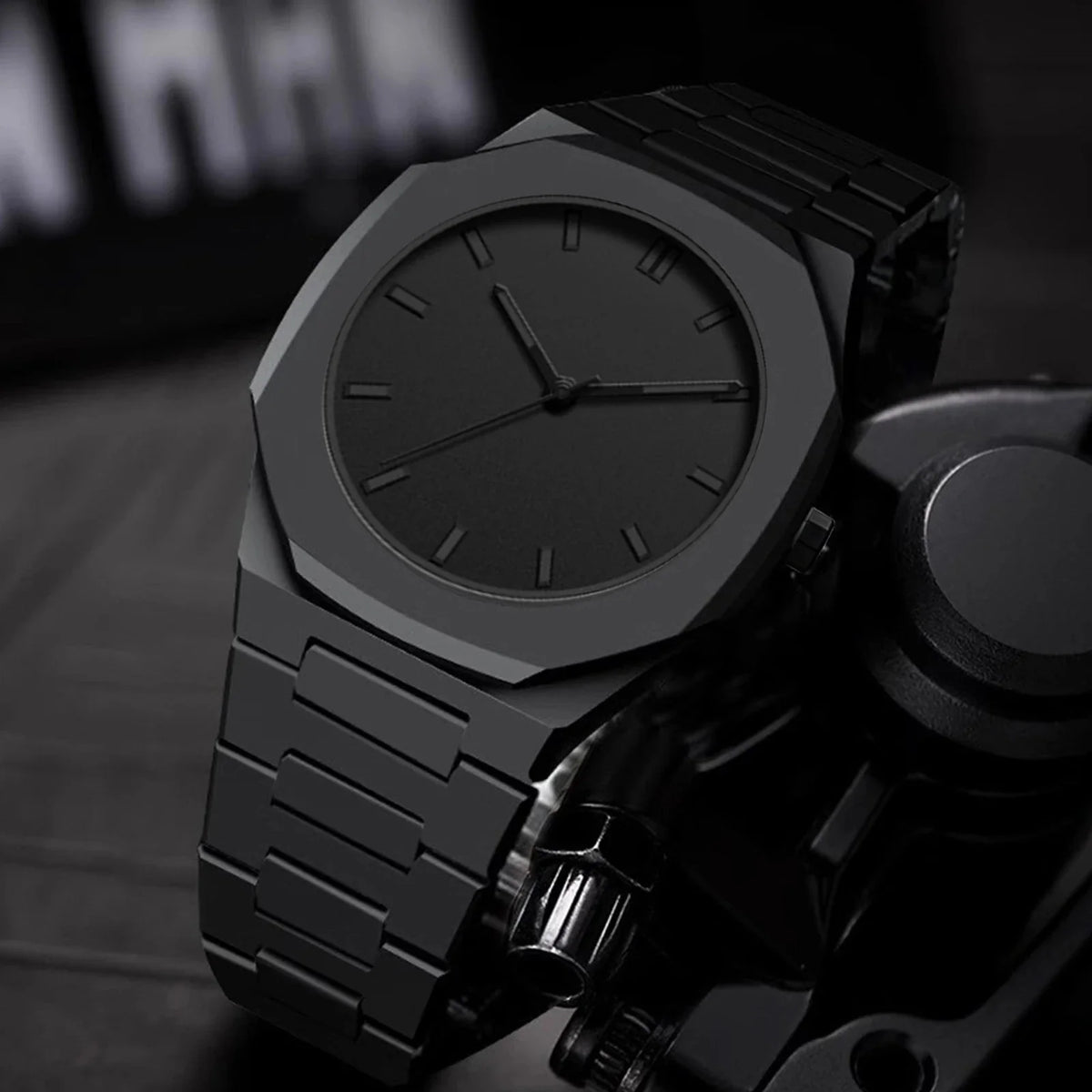 Arabic Aura Full Black Luxury Waterproof Wrist Watch