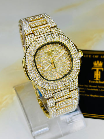 Gold Iced Out PP Branded Premium Watch