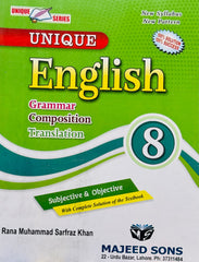 UNIQUE ENGLISH GRAMMER 8TH CLASS - MAJEED BOOK STORE