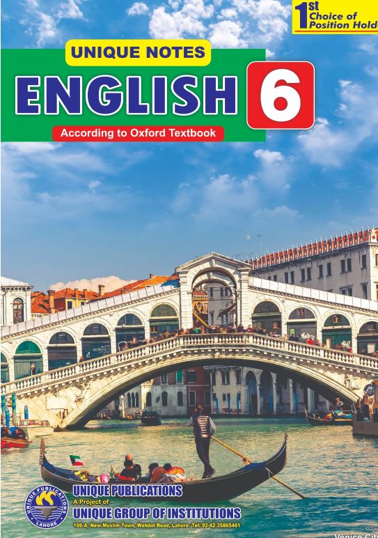 UNIQUE NOTES 6th ENGLISH (PTB