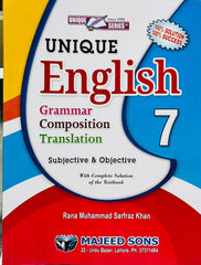UNIQUE ENGLISH GRAMMER 7TH CLASS - MAJEED BOOK STORE