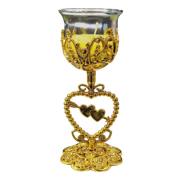 Plastic Golden Heart Candelabra
