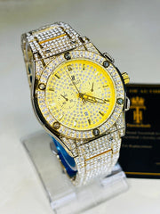 Gold Square Plain Iced Out Watch