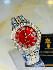 Two Tone Blood Unisex Iced Out Watch