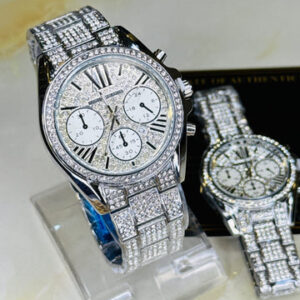 Silver Mk Iced Couple Watches