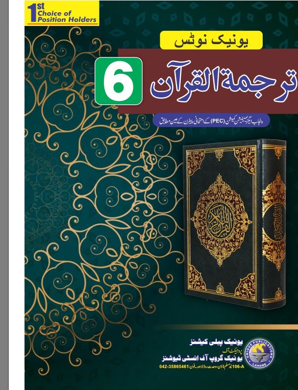UNIQUE NOTES TARJUMA-TUL-QURAN 6TH