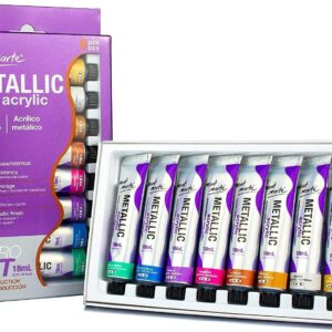 MONT MARTE Metallic Acrylic Paint Set (8 X 18ml)