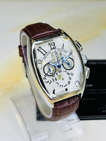 Frank Muller Brown Silver White Chronograph Dial Watch