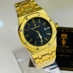 Frosted Gold Black AP Watch