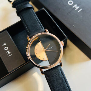 Tomi Rose Black Half Dial Watch