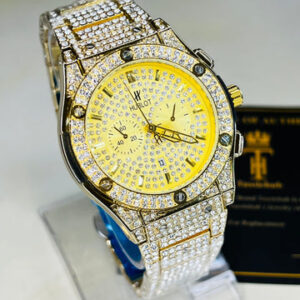 Gold Square Plain Iced Out Watch