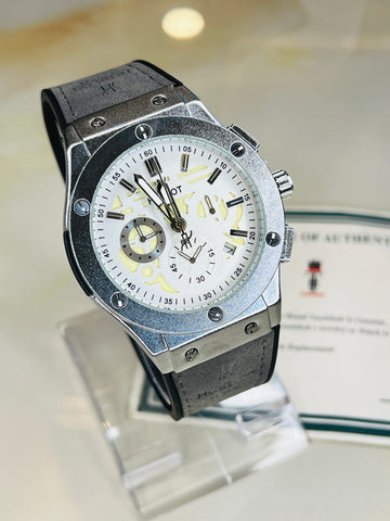 Ash Grey Chronograph Dial Hubl*t Watch