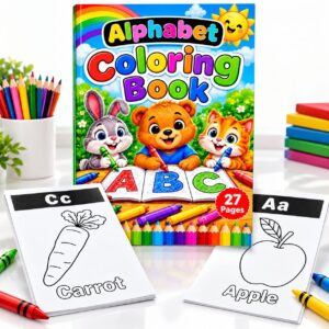 Alphabet Coloring Book for Kids (27 Pages) - Fun Way to Learn ABC